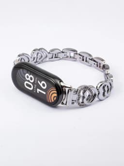 Thin Metal Strap for Xiaomi Mi Band 5/7/6 Wristband Women Bling Bracelet Slim Watchband for Mi Band 10/9/8 Smartwatch Adjustable