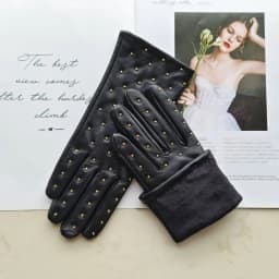 New winter women's sheepskin gloves with touch screen and warm velvet rivet style genuine leather gloves