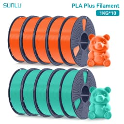 SUNLU 10 Roll PLA Plus/Clear Filament 1.75 Mm +/- 0.02 Mm 1 Kg Spool (2.2 Lbs) Neatly Arranged No Knot Filament Fit Most FDM Pri