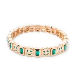 2024 New Gold Color Bangle Happy Elastic Bracelets For Women Beaded Accessory