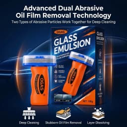 OGAS Gen 2 Upgraded Version Car Glass Oil Film Remover Paste with Felt Brush Deep Cleaning Agent Remove Dirt Bird Droppings