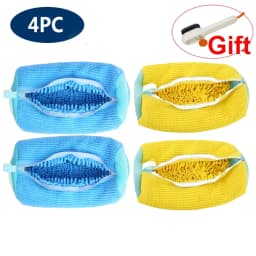 Shoes Washing Bag Laundry Bag Padded Shoe Protector Fluffy Fiber Polyester Wash Bag Machine Washable Drying Organizer