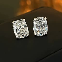 Exquisite 925 Sterling Silver Ice Flower Long Pillow-Shaped White Zircon Stud Earrings Simple Single Diamond Gold Earrings