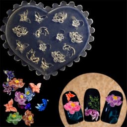 SNASAN Tiny Flower Heart Dolphin Gemstone Beauty Nail Art Resin Silicone Mould DIY Handmade Tool Small Beads Resin Silicone Mold