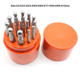 17PCS Punches Set Dapping Block for Metal Forming Doming Jewelry Smithing Tool