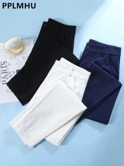 Spring Summer Slim OL Pencil Pants Women Casual Elegant Mid Waist Ankle-length Pantalones Big Size 4xl Spodnie Office Trousers
