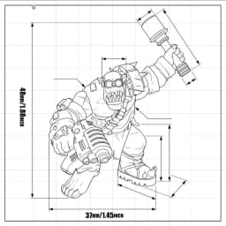 Fantasy Orc Warrior Miniature Set, Unpainted 3D Printed Models for Tabletop RPG and Collecting