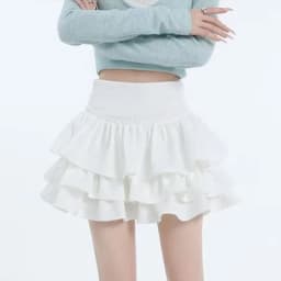 Mini Skirt Cute Sexy Balletcore Elastic High Waist Ball Gown Summer Ruffle Lolita Skirt Short Korean Sweet Y2K Women Clothing