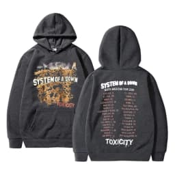 Rock Band System of A Down Toxicity Tour Hoodie Men Women Gothic Punk Vintage Hooded Sweatshirt Men's Fleece Oversized Hoodies