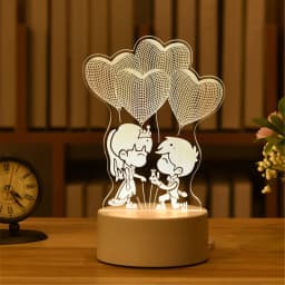 USB Operated 3D Acrylic LED Night Light Wedding Birthday Party Festival Kid Mother's Day Gift Bedroom Decor Neon Night Lamp