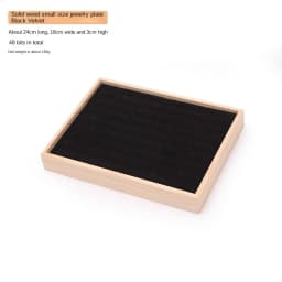 Simple Solid Wood Small 48-Digit Ring Plate, Shank, Pair Ring, Stud Earring, Storage Display Tray, 48-Digit Plate