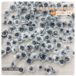 50PCS 3D Mix Sizes Beautiful Blossoming Rose Flowers Resin Adhesive Nail Art Rhinestones Decorations Manicure Kawaii Charms