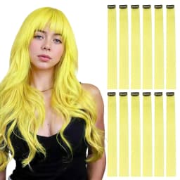 22 Inch Hair Extensions Clip ins, 6/12 Pcs Pink Hair Extensions Colored Hair Extensions Party Highlights Long synthetic Hair