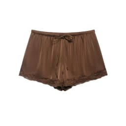 Women Solid Satin Mini Shorts, Stretchy Waist Lace Patchwork Casual Summer Shorts 2026