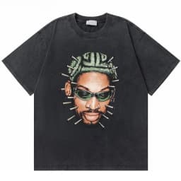 Washed Vintage The Worm Dennis Rodman I'm Back T-shirt Men Women Fashion Hip Hop Oversized T Shirts Male Rock Retro Streetwear
