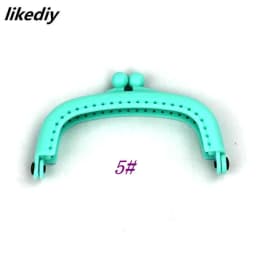 1 Piece Candy Color Arc Resin Plastic Purse Frame With Hole Kiss Clasp Lock DIY Bag Accessories