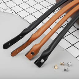 2PCS Bag Straps Synthetic Leather DIY Handmade Handles Black Brown Replacement Strap for Crossbody Shoulder Handbag Handle 53cm