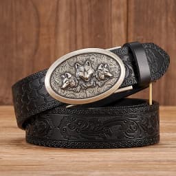 Wolf Designer Belt for Men Retro Automatic Buckle Arts and Crafts Belt Men Genuine Cow Leather Waist Band Honorable Strap
