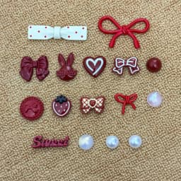 Sweet Style Shoe Charms Set for Clogs Strawberry Bow Heart Rabbit Shoe Decoration Pins Shoe Accessories for Women Girls Sandals