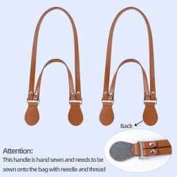 1 Pair of Multifunctional Hand Stitched Sewn Leather Bag Straps Handles Replacements for Single Shoulder Held Bags Accessories