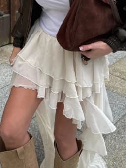 Tossy Casual Irregular Skirt For Women Solid High Waist Loose Pleats See-Through Fashion Y2k Skirts Outfit Female 2025 Skirts