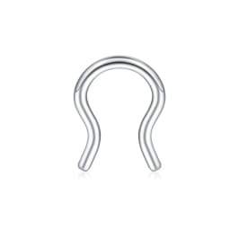 WKOUD Clear Flexible Septum Retainer Plastic & Surgical Steel Nose Septum Ring Piercing Jewelry For Women Men Sean