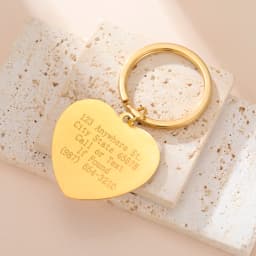 COOLTIME Heart Custom Engraved Keychain Stainless Steel Personalized Love Heart Custom Keychain Jewelry Bag Accessories