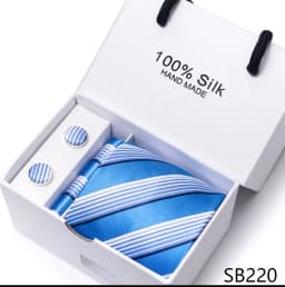 Classic Style 65 Colors Sales Silk Tie Handkerchief Cufflink Set Men Necktie Box Solid Color Sky Blue Fit Wedding Office Cravat
