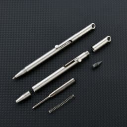 2 IN 1 MINI Ballpoint Pen Stainless Steel Eternal Pencil Erasable Pencil Portable Key Pendant Pocket Pen Emergency Writing