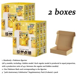 30th Anniversary Pikachu Figure Set Genuine Pokemon Dream Painting Pikachu Figure Simplified Chinese PTCG Collectible Cards Gift