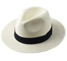 Unisex Panama Straw Hat - Wide Brim Summer Beach Sun Cap, Adjustable Sizing 55-60cm for Men & Women, Large Size Foldable Fedora