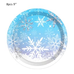 Snowflake Theme Birthday Party Paper Plates Cups Banner Frozen Snow Queen Cartoon Wedding Shower Decorations Supplies