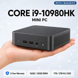Mini PC – Windows 11 Pro, Intel N105/i9-10980HK, 16/32GB, WiFi6+BT5.2, 4K HD, Gaming/Office/Study