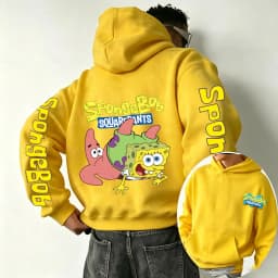 Patrick Star and SpongeBob SquarePants Cartoon Anime 2026 Spring and Autumn Men's and Women's Fashion Sports Hoodies