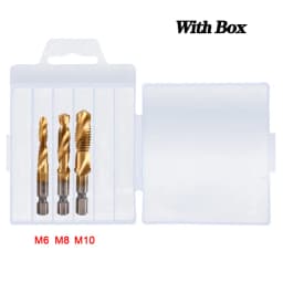 M3 M4 M5 M6 M8 M10 Tap Drill Bits 1/4 Hex Shank Machine Hand Taps Titanium Coated HSS Drilling Tap Bits Thread Screw Tools