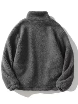Winter Thickened Warm Cotton Jacket Men's Style Simple Lamb Velvet Stand Collar Cotton Coat Youth Fashion Casual Wear