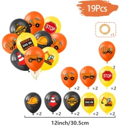 Construction Party Disposable Tableware Birthday Decoration Boy Baby Shower Excavator Truck Tractor Construction Birthday Decor