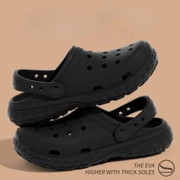 Men's Two Slip EVA Perforated Shoes with Thick Soles Are Comfortable and Suitable for Driving Sandals Couples Suitable Outdoor