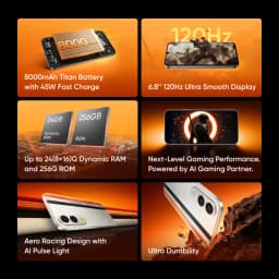 realme P4x Smartphone NFC 8000mAh Battery 45W Charge 6.8" 120Hz LCD Display 50MP AI Camera IP64
