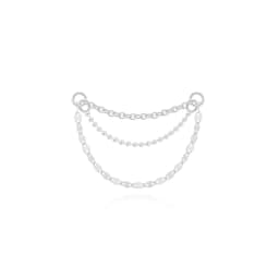 AIDE 925 Sterling Silver 9 Types Zircon CZ Chain Spare Parts Rock Punk Hoop Piercing Hoops Drop Earring Fine Jewelry Gift 1pc