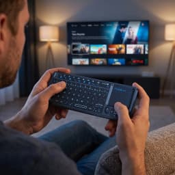 MRSVI Mini Keyboard A8 PLUS,Backlit 2.4GHz&Bluetooth5.0 Wireless Keyboard with Touchpad for Android TV Box,Mac,Laptop,Windows