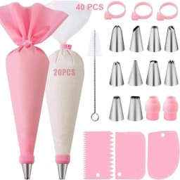 Piping Bags and Tips Set Cake DIY Decorating Kit with Stainless Steel Nozzle Reusable Silicone Pastry Cake Decorating Tools