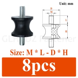 M4-M8 Male-Male Thread Rubber Shock Absorber Crash Pad GVV-Type Damper Noise Reduction Anti Vibration Isolation Mount