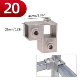 1Pcs Square Tube Connection Piece Aluminum Alloy Elbow Three-way Square Pipe Fixed Joint Storage Rack Rack