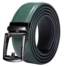 High Quality Green Faux Leather Belts For Men Metal Automatic Buckle Men's Belt Luxury Famous Brand Waist Strap DiBanGu