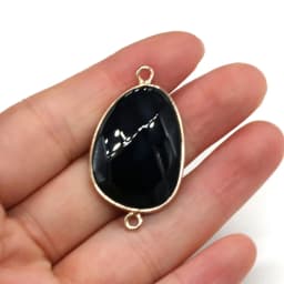 Natural Stone Drop-shaped Pendants Amethyst Double Hole Connector for Jewelry Making DIY Necklace Bracelets Accessories