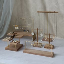 Brass Walnut Jewelry Display Rack Combination Earrings Holder Stud Earrings Hanger Necklace Storage Rack Jewelry Display Stand
