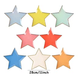 8pcs Colorful Gold Foil Star Disposable Tableware Kids Birthday Favors Decoration Paper Plates Wedding Birthday Party Supplies