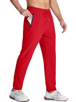 MAGCOMSEN Men's Casual Trousers Quick Dry Waterproof Stretch Work Pants with Zip Pockets Spring Summer Sweatpants