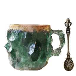 1PC Multi-Colored Mineral Crystal Coffee Mug,Natural Mineral Crystal Mug, Colorful Crystal Christmas Mugs,Christmas Gift New